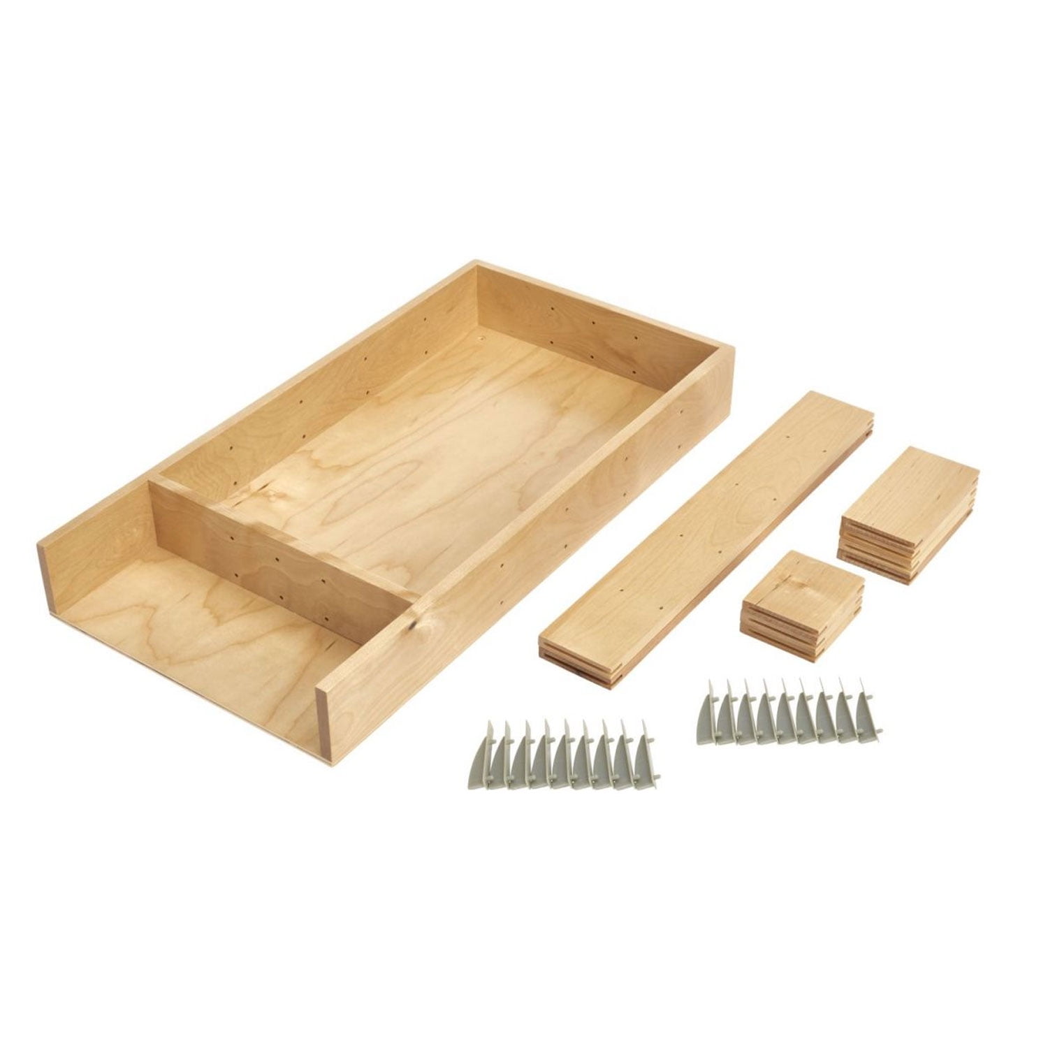 Adjustable Maple Wood Kitchen Drawer Organizer Kit