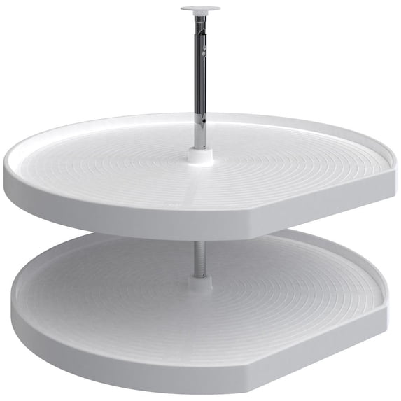 Rev-A-Shelf LD-2262-32-11-1 Lazy Daisy Polymer Double 2 Tier 32"W D Shaped Lazy Susan -