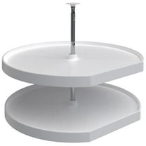 Rev-A-Shelf Ld-2262-32-1 Lazy Daisy Polymer Double 2 Tier 32"W D Shaped Lazy Susan - White