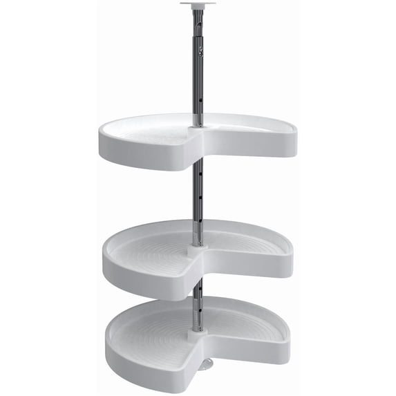 Rev-A-Shelf LD-2473-1836-11-1 Lazy Daisy Polymer Triple 3 Tier 18" Kidney Ribbed Bottom