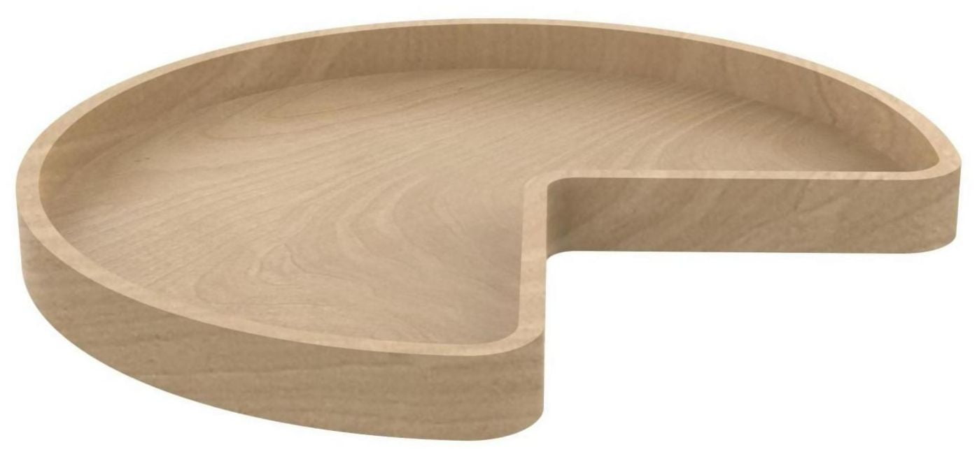 Maple Light Brown Kidney-Shaped Revolving Lazy Susan Shelf