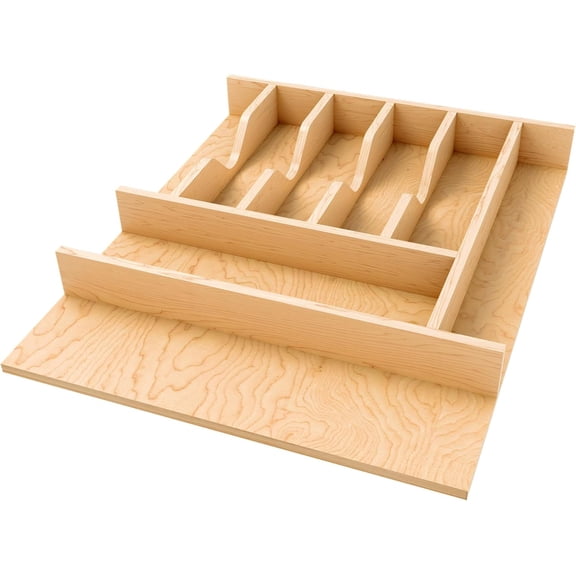 Rev-A-Shelf Natural Maple Right Size Utensil Insert Home Storage Kitchen Organizer 8 Compartment Drawer Accessory, 16-1/4" x 19-1/2", 4WCT-21SH-1