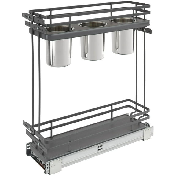 Rev-A-Shelf 5322Ut-Bcsc-6 Contemporary 7-1/4"W Soft Close Two Tier Pull Out Base Cabinet