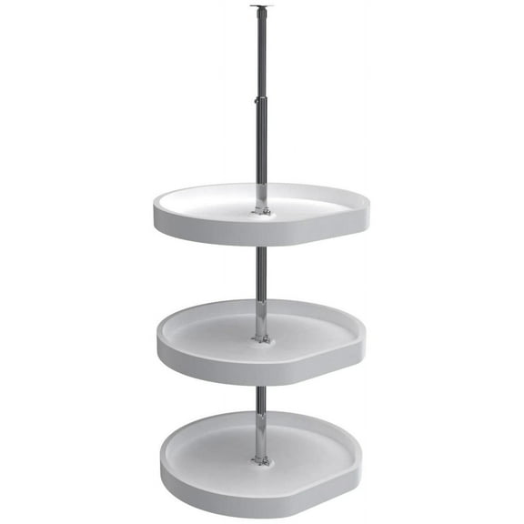 Rev-A-Shelf 7013-20-526 Classic 3 Tier 20" D Shaped Flat Side Lazy Susan - White