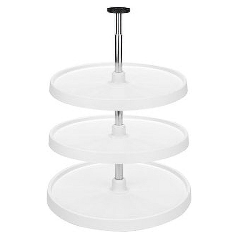Rev-A-Shelf 20 Inch 3-Tiered Full Circle Lazy Susan, Kitchen Corner Cabinet Organizer, Spice Storage, White