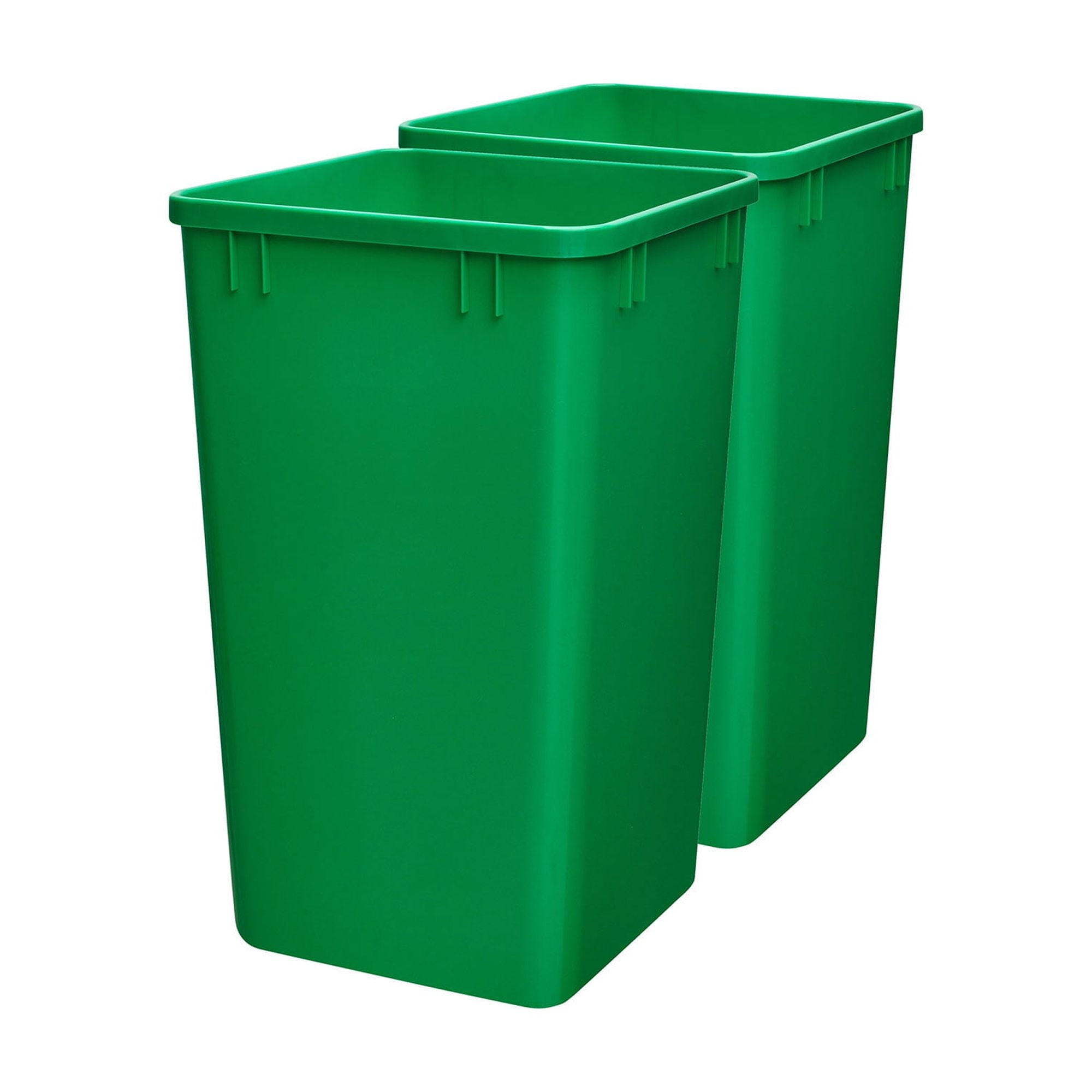Rev-A-Shelf Green Polymer Pull-Out Trash Bins, 27 Quart, 2 Pack