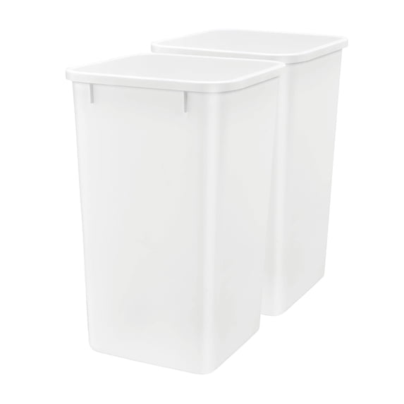 Rev-A-Shelf 27 qt. Replacement Waste Container for Rev-A-Shelf Pullouts, White, 2-pack