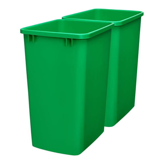 Rev-A-Shelf 35 qt. Replacement Waste Container for Rev-A-Shelf Pullouts, Green, 2-pack