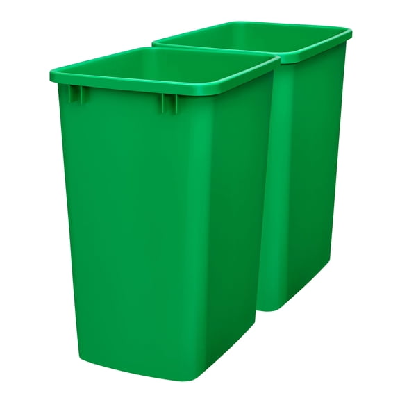 Rev-A-Shelf 35 qt. Replacement Waste Container for Rev-A-Shelf Pullouts, Green, 2-pack