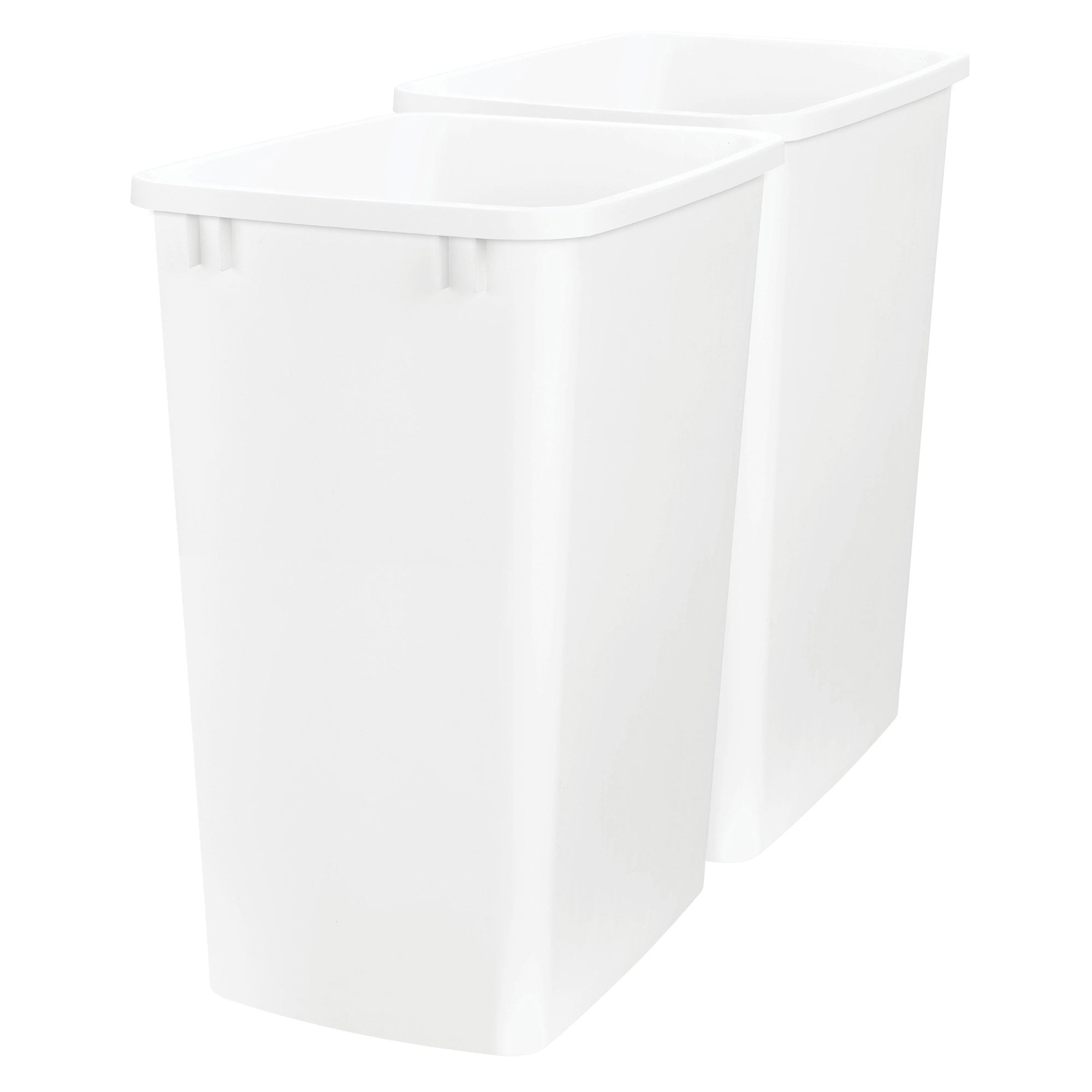 White Plastic 35 Quart Pull-Out Trash Bin Set