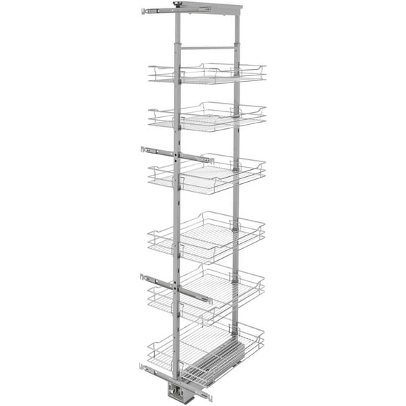 Rev-A-Shelf 5773-16-CR-1 Modern 17-1/2"W X 73-3/4"H Soft Close Adjustable 6 Shelf Pull Out