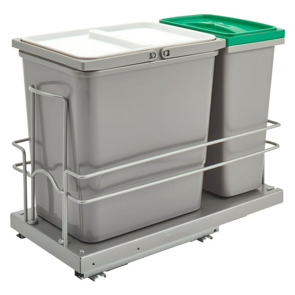 Rev-A-Shelf Pullout Trash Can & Recycle Bin w/Soft-Close, 5SBWC-815S-1
