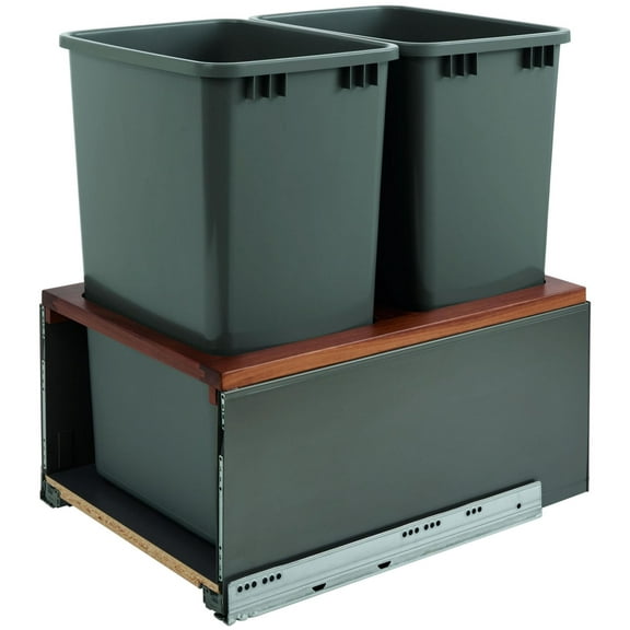 Rev-A-Shelf 5Lb-1850-2 Legrabox 16-1/2"W Built In Pull Out Double 50 Qt / 12.5 Gallon