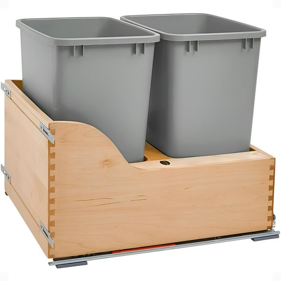 Rev-A-Shelf Pullout Trash Cans 35 Qt w/ Soft-Close Slides, 4WCSC-2135DM-2