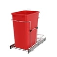 thumbnail image 1 of Rev-A-Shelf RV-12KD-16C-S Single 35 Quart Sliding Pullout Trash Bin, Red, 1 of 10