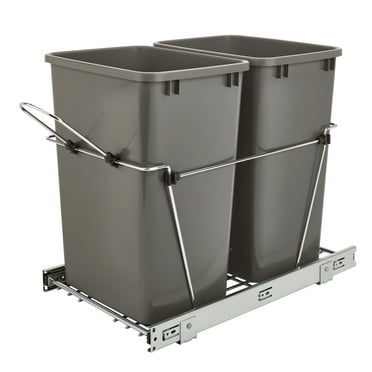 Rev-A-Shelf RV-18KD-13C-S Double 35 Quart Pullout Kitchen Waste Containers