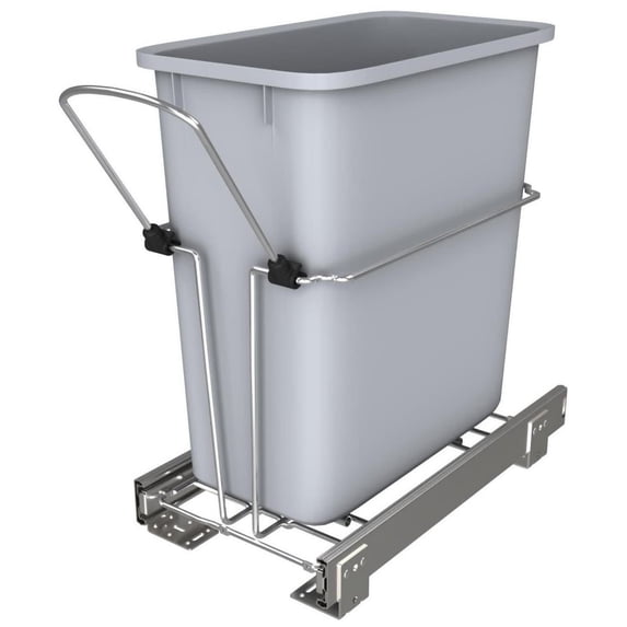 Rev-A-Shelf RUKD-820-1 Classic 20 Qt / 4 Gallon Under Sink Pull Out Trash Can - Chrome