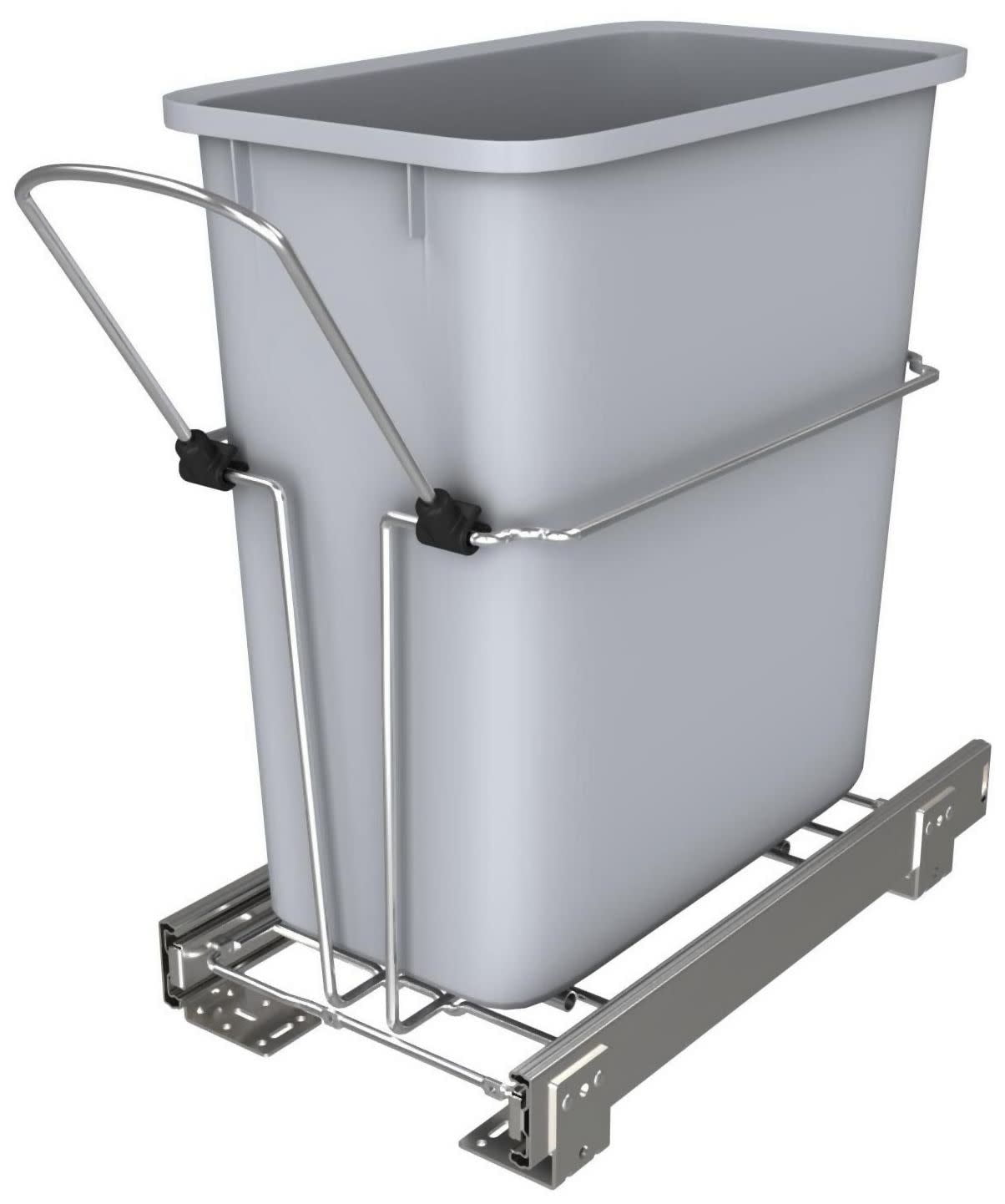 RevAShelf Chrome Steel Pull Out Trash Bin, Hardware with