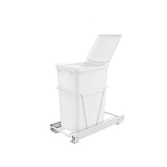 Rev-A-Shelf 35 QT Pullout Lid Waste Containers, White