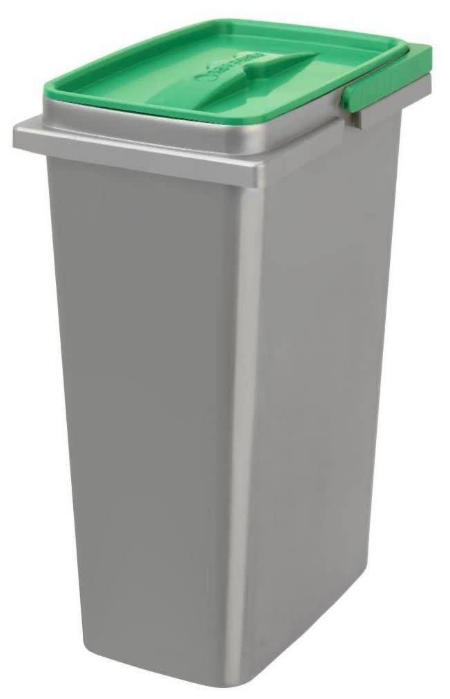 Silver and Green 8 Liter Plastic Replacement Bin with Handle and Lid