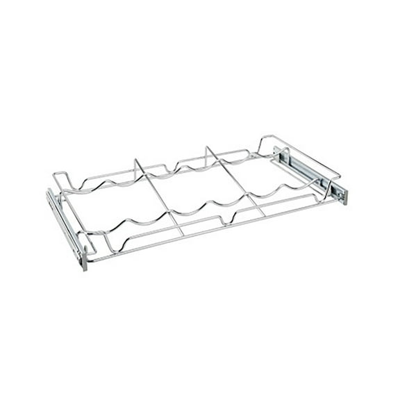 Rev-A-Shelf Sidelines 5WBR-24CR-1 24 Inch Chrome Wire Pullout Cabinet Wine Rack