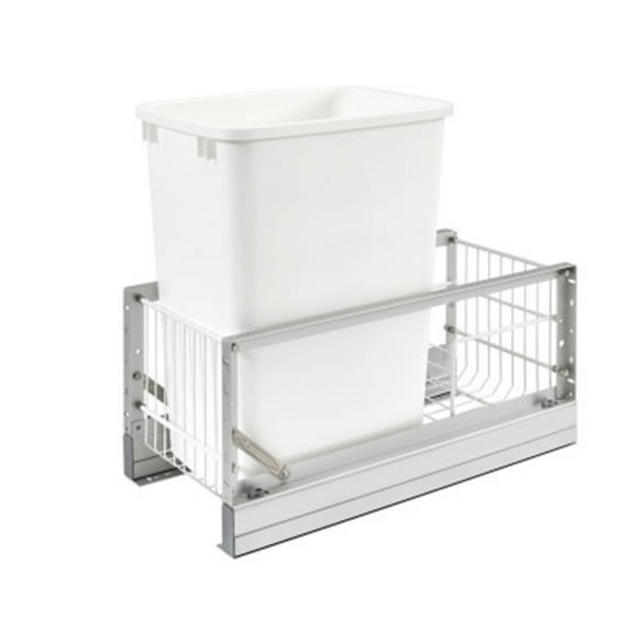 Rev-A-Shelf Single Pullout 35 qt. Kitchen Trash Can with Soft-Close, 5349-15DM-1