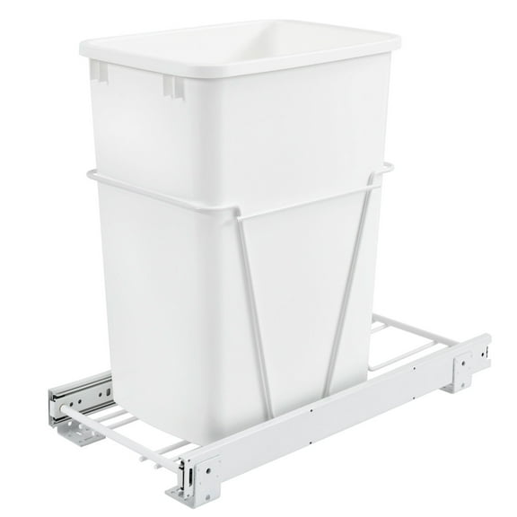 Rev-A-Shelf Single Pullout 35 qt. Sliding Trash Can for Kitchen, RV-12PB
