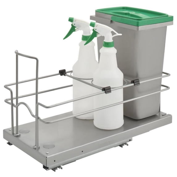 rev-a-shelf sink base waste and cleaning pull out drawer