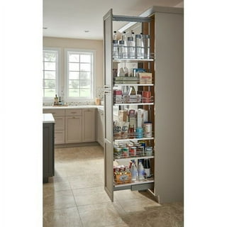  Rev-A-Shelf 8 Pull Out Cabinet Organizer Storage with  Adjustable Shelves and Soft Close Slides for Kitchen, Vanity, or Bathroom  Cabinets, Maple Wood, 448-TP58-8-1 : Home & Kitchen