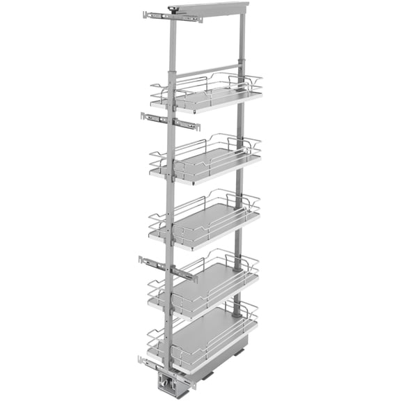 Rev-A-Shelf 5358-10-GR Contemporary 11-9/16"W X 58-1/4"H Soft Close Solid Shelf Pull Out
