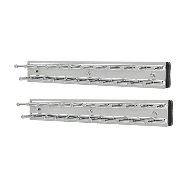 Rev-A-Shelf TRC-12CR 12-Inch Side Mount Extending Tie Rack Organizer, Chrome (2 Pack)