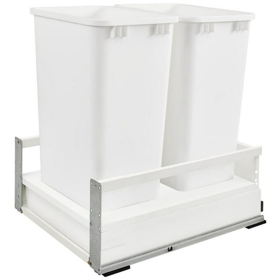 Rev-A-Shelf Twcsd-21Dm-2 Tandembox 18-1/2"W Double 35 Qt / 8.75 Gallon Pull Out Trash Can