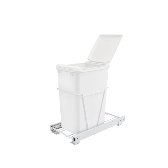 Rev-A-Shelf White Steel Pullout Waste Container w/Included lid