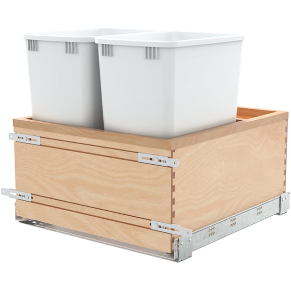Rev-A-Shelf Wood Bottom Mount Pullout Waste/Trash Container w/Soft-Close