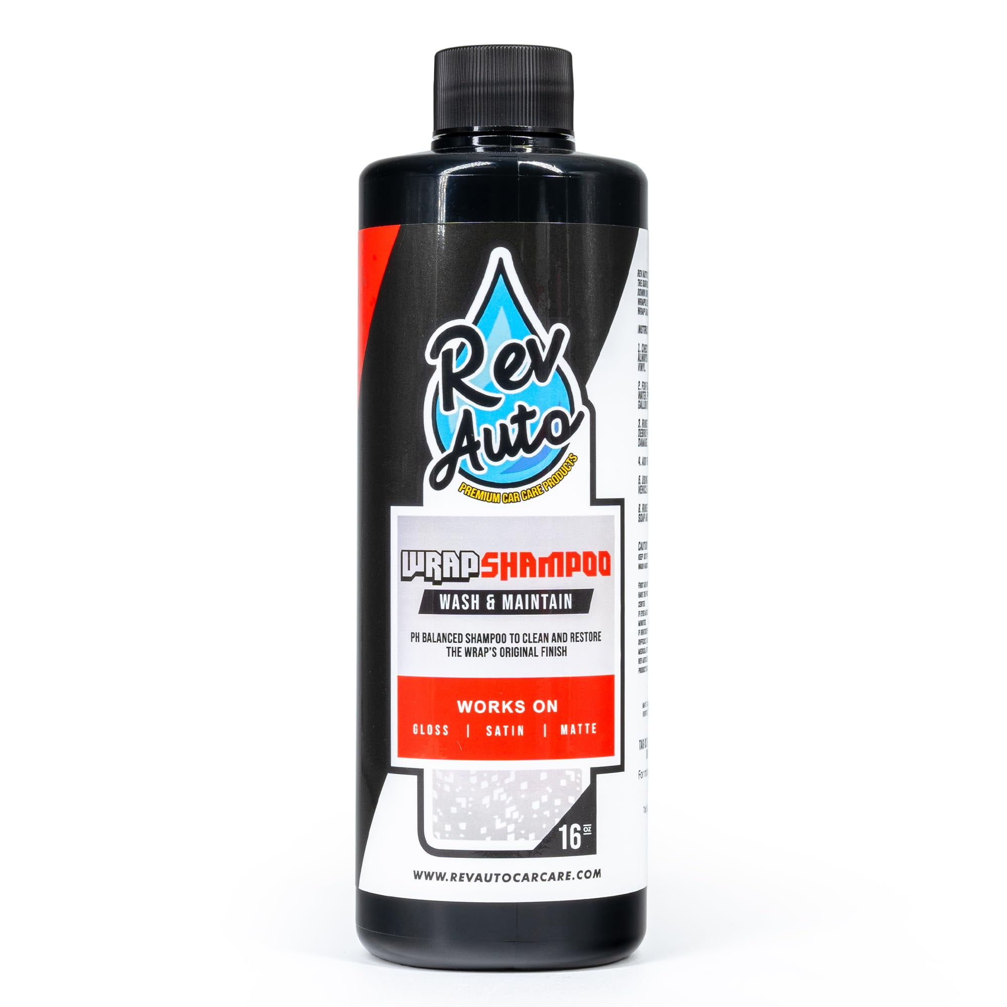Rev Auto Wrap Shampoo 16oz Car Soap For Wrapped Cars/Car Wrap