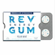 Rev Gum Sugar Free Polar Mint Energy Gum, 6 Pieces