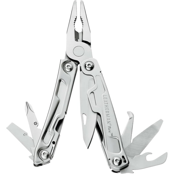 , Rev Pocket Size Multitool with Package Opener and Screwdrivers, Stainless Steel