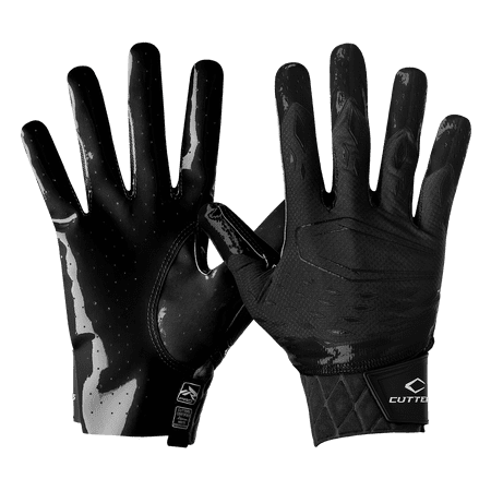 Cutters, Rev Pro 5.0 Football Receiver Gloves, Adult, L, Solid Black