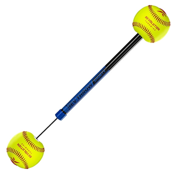 The Rev Shorty Softball Junior Arm Path Throwing Trainer with 9" Ball for Softball, Baseball, Water Polo, Shoulder Warm-ups, Arm Care, Mechanics, and Training