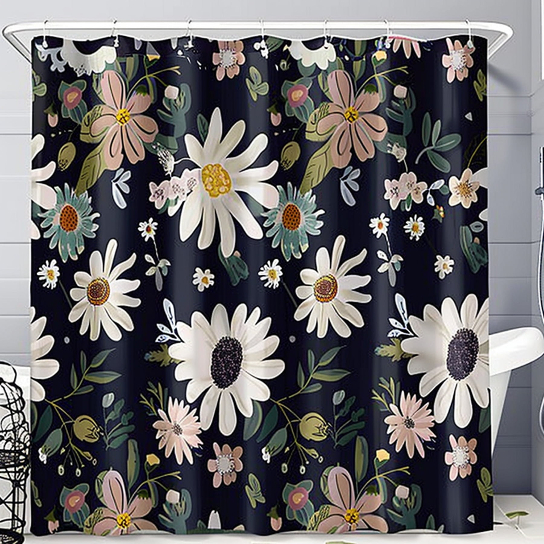 Rev up your bathroom decor with Retro Car & Pin Up Girl Shower Curtain Vintage Route 66 Signs