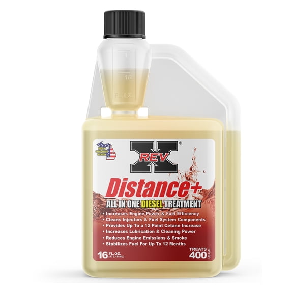 REV-X Distance+ All-In-One Diesel Additive, 16 fl. oz., Treats 400 Gallons