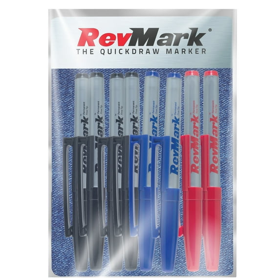 RevMark Industrial Marker - Permanent Ink - Standard Tip - 8 Pack (Made in the USA) (Assorted)