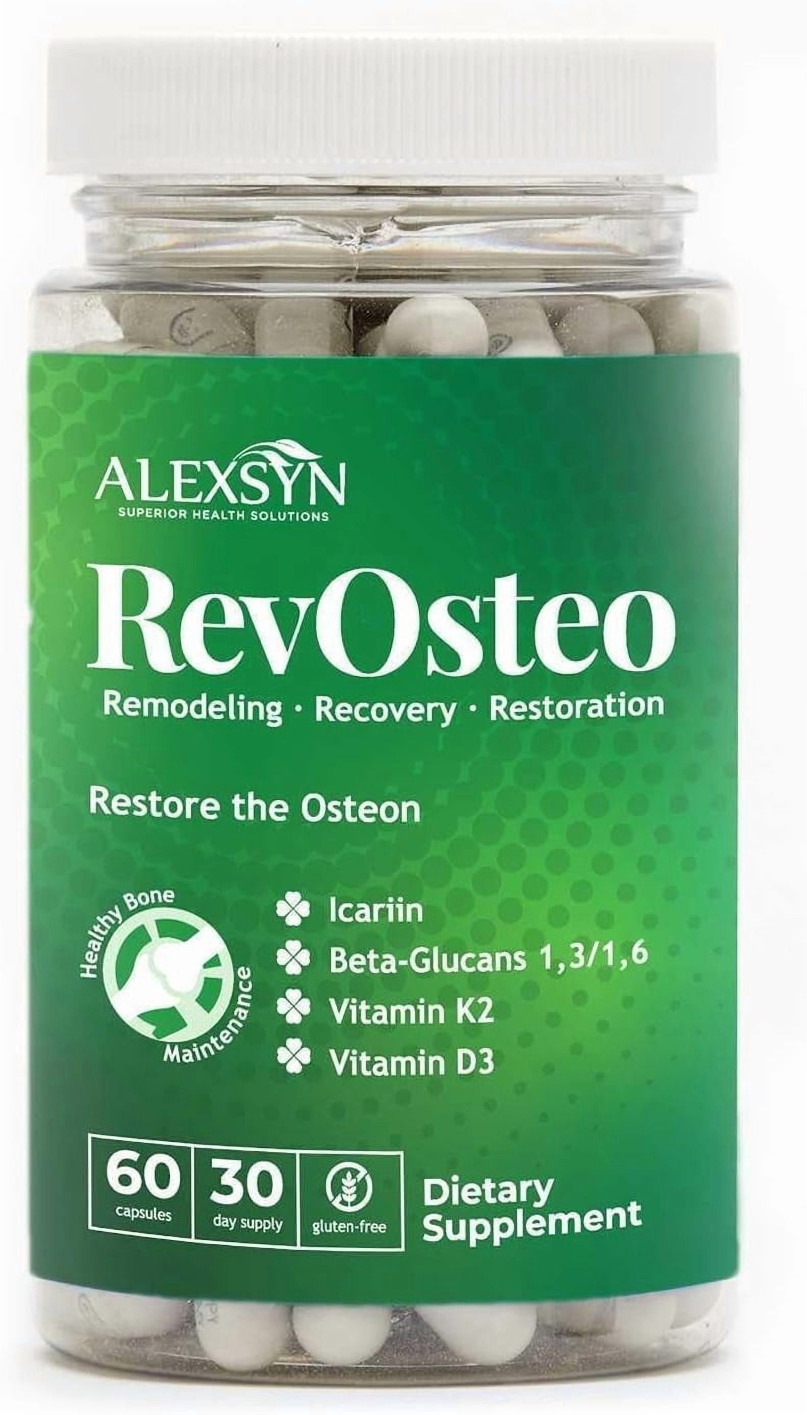 RevOsteo Bone & Metabolic Support – 60 Capsules Advanced Bone Nutrition with Icariins, Vitamin K2, D3, Boron & Beta-Glucans | Vegan & Gluten-Free | 2X Support vs. Basic Calcium