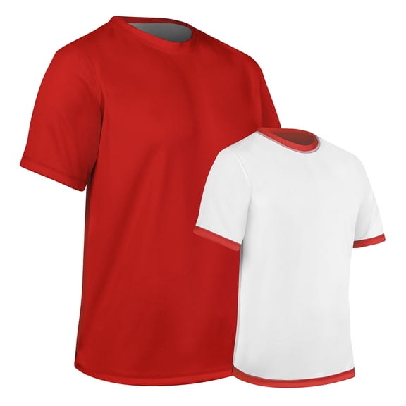 RevTee Reversible Tee, Adult Large, Scarlet and White
