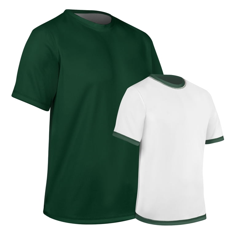 RevTee Reversible Tee, Adult Medium, Forest Green and White