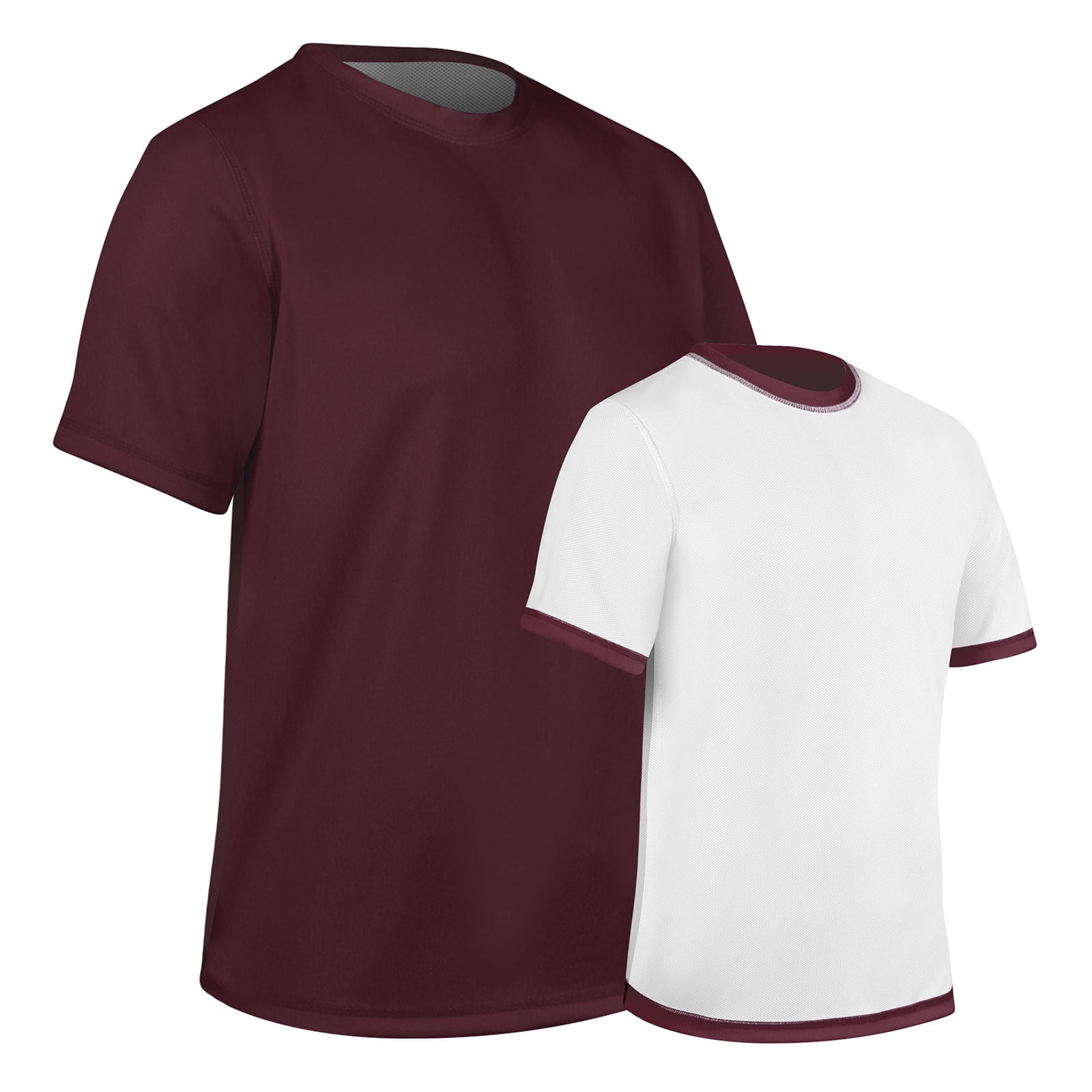 RevTee Reversible Tee, Adult Medium, Maroon and White