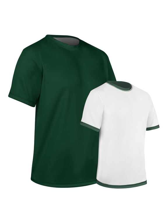 RevTee Reversible Tee, Adult X-Large, Forest Green and White