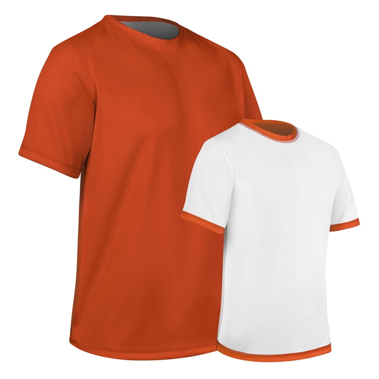 RevTee Reversible Tee, Youth Large, Orange and White - Walmart.com
