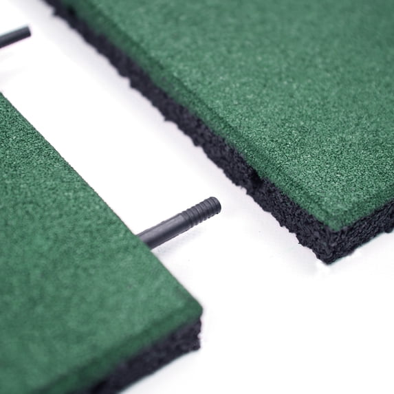 RevTime 20" x 20" Green Ultra Durable Anti-Impact Rubber Interlocking Tiles for Outdoor 4 Piece