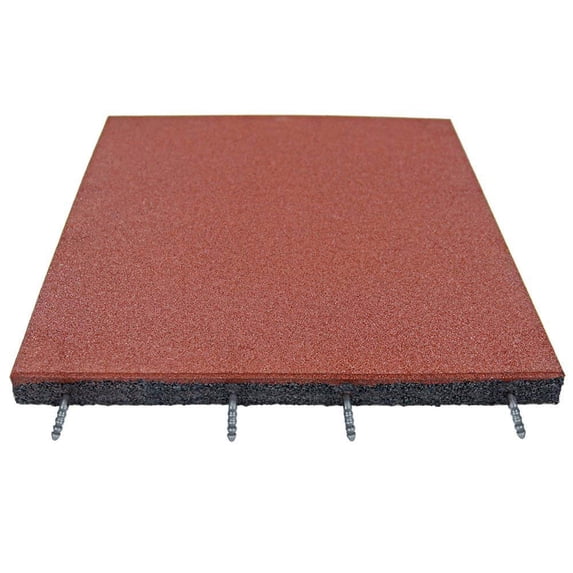 RevTime 20" x 20" Red Rubber Interlocking Floor Mats Anti-slip, Shock-absorbent 2 Pieces